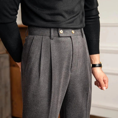 Pantalon Homme Haut de Gamme Taille Haute Droit - BerlinGlamour
