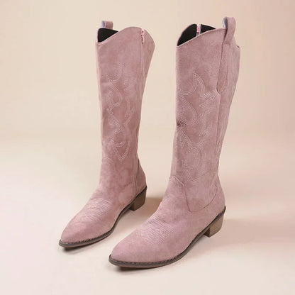 Bottes cowboy femme décontractées à broderies - luxestyle