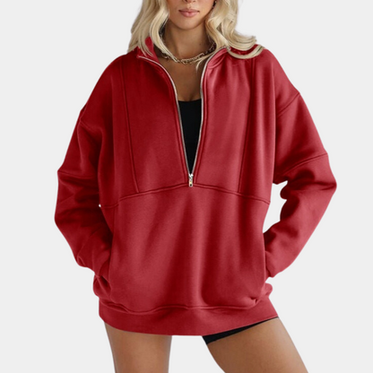 JEMMA - Pull Décontracté à Col Zippé pour Femmes
