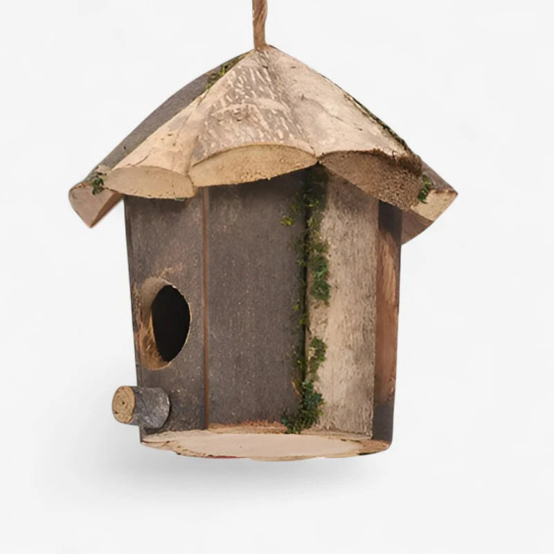 Niche Oiseau Bois Accroche pour Jardin - PanierRoyale