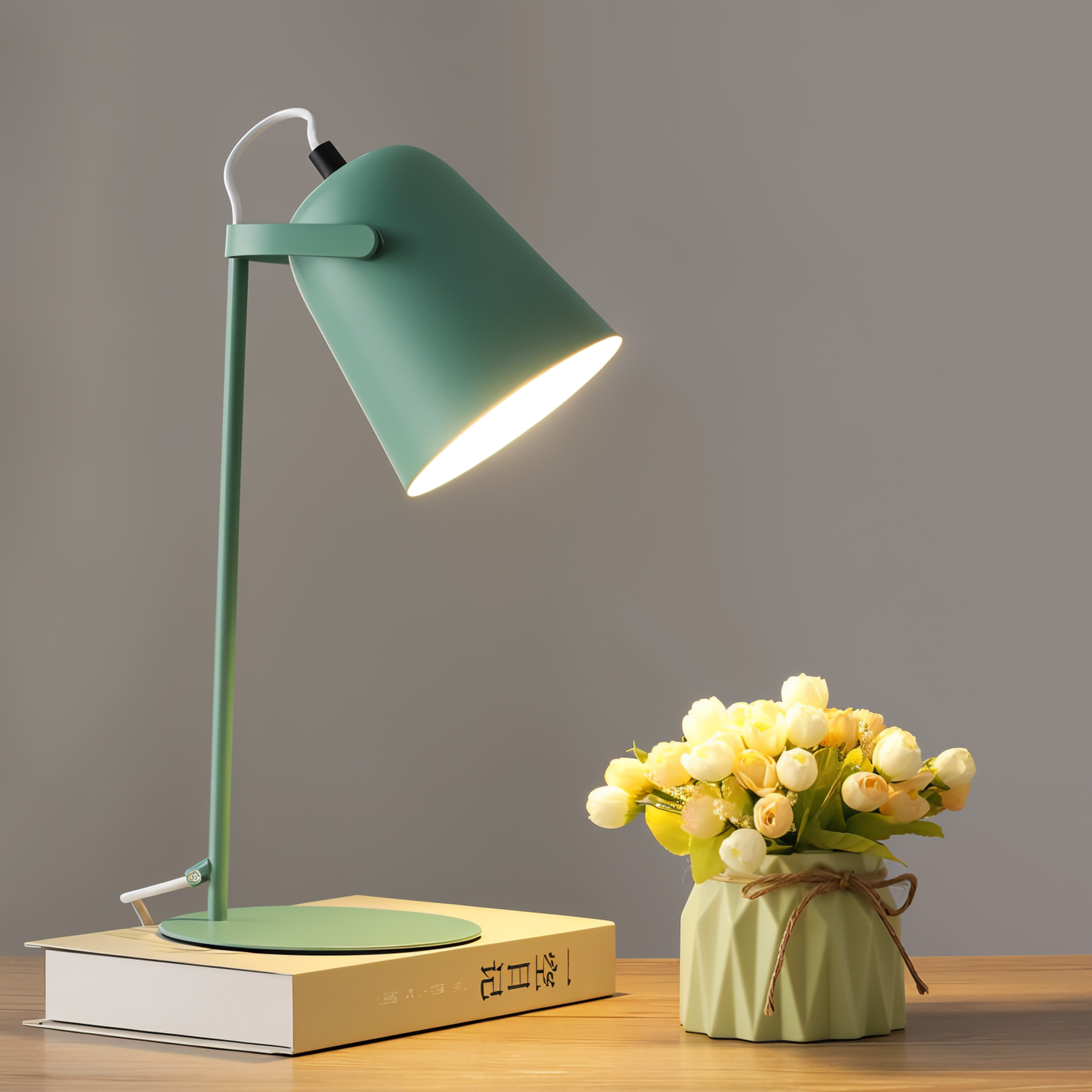 Lampe de Bureau Design Abat-Jour Blanc