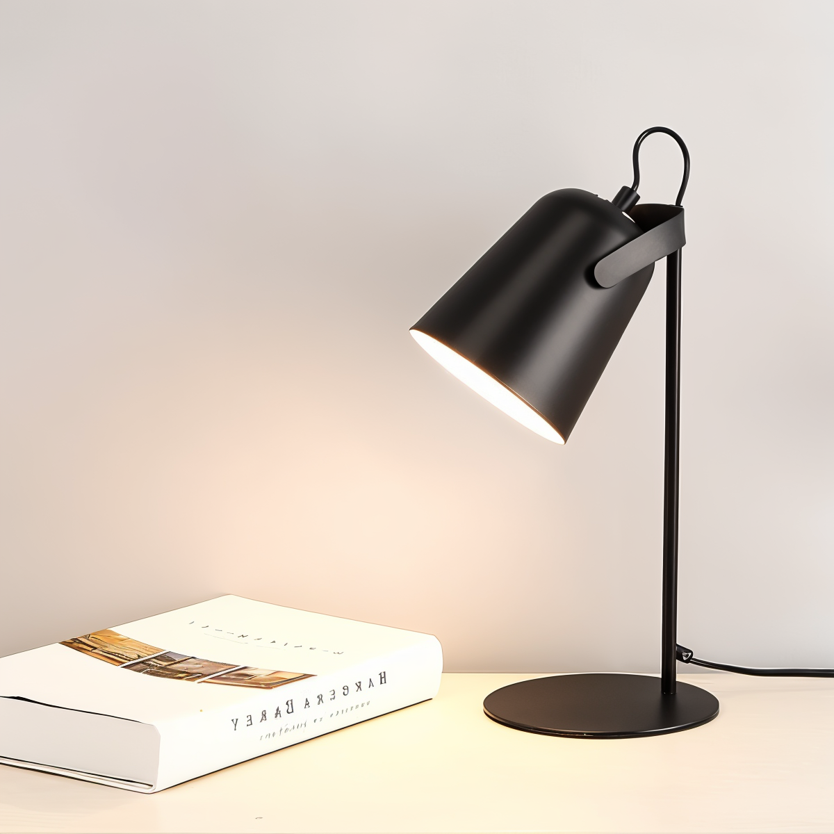 Lampe de Bureau Design Abat-Jour Blanc