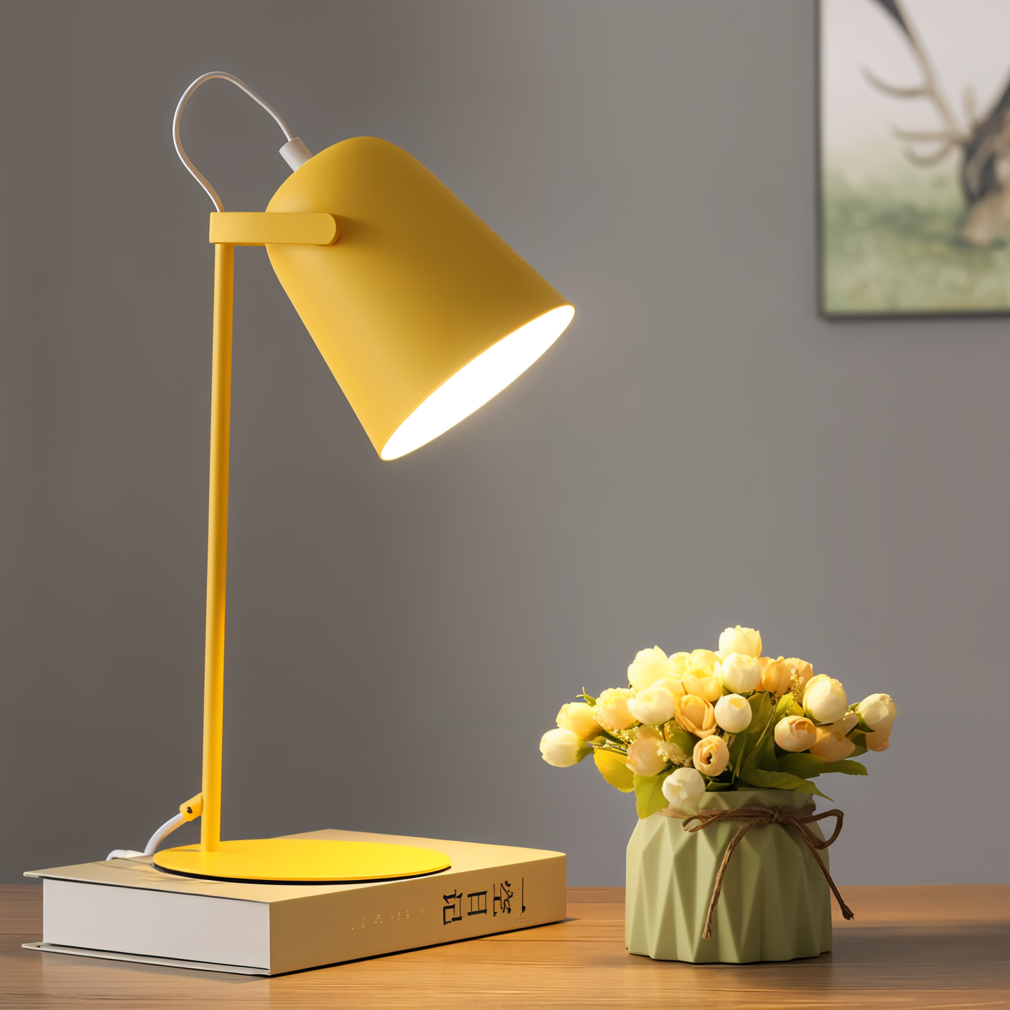 Lampe de Bureau Design Abat-Jour Blanc