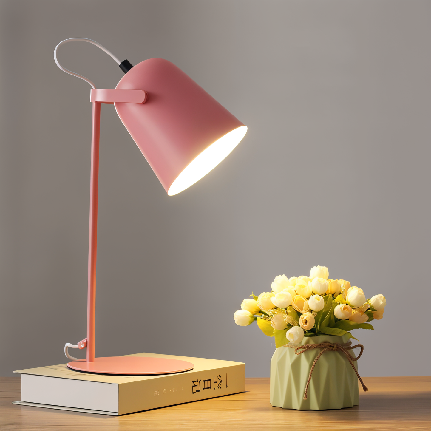 Lampe de Bureau Design Abat-Jour Blanc