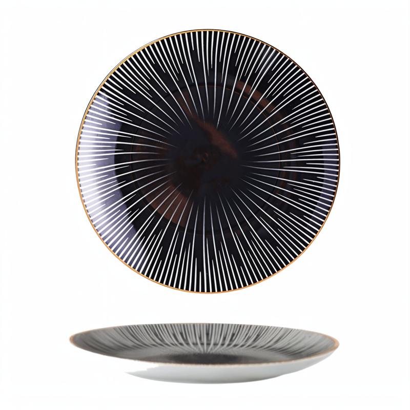 Assiettes Céramique Décor Géométrique Chic