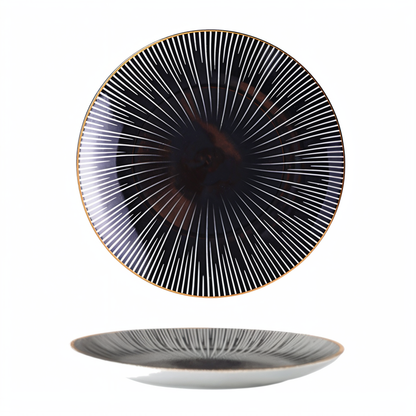Assiettes Céramique Décor Géométrique Chic
