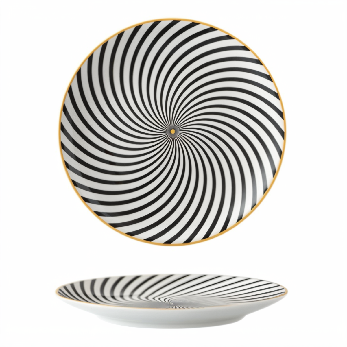 Assiettes Céramique Décor Géométrique Chic