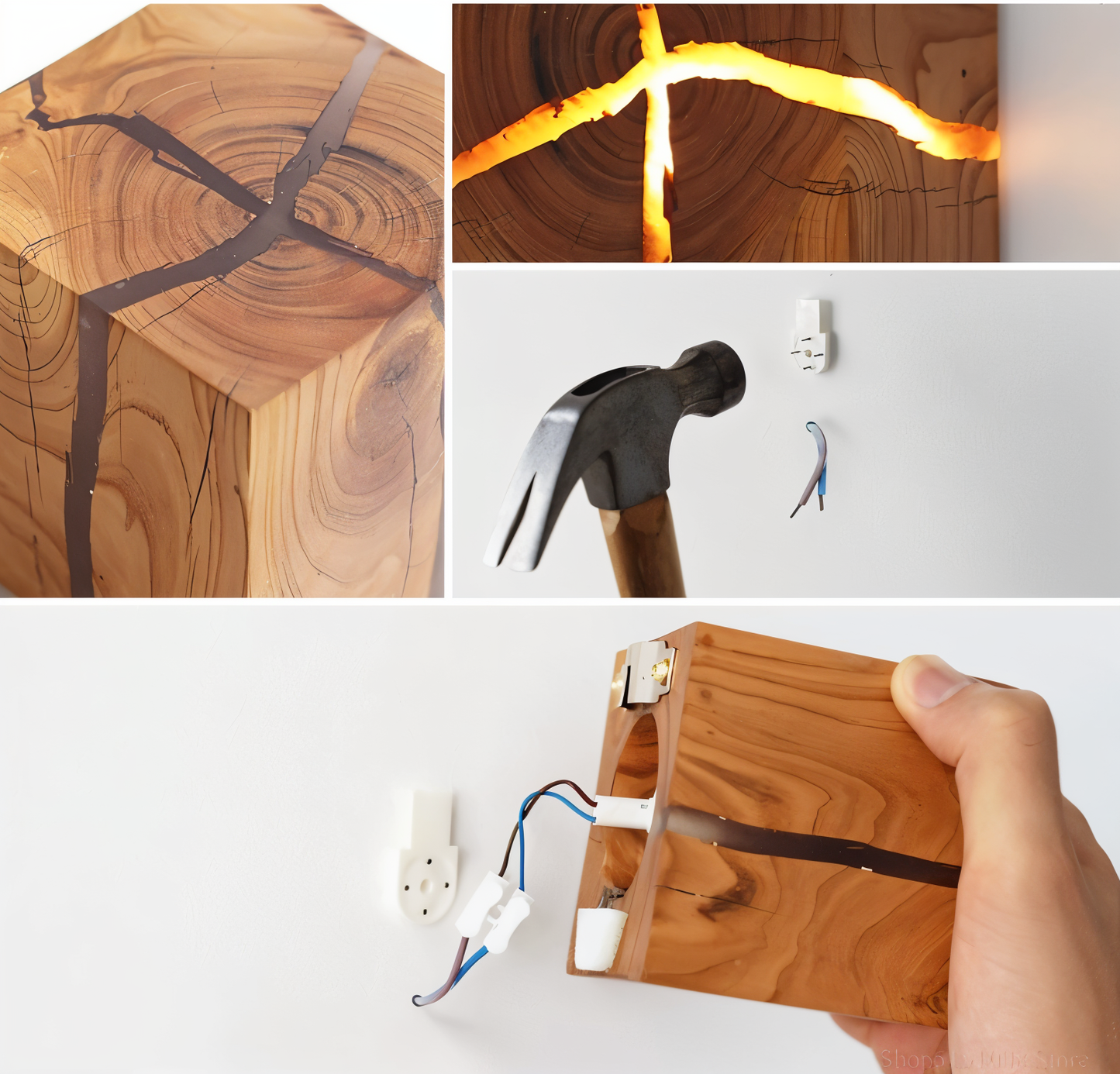 Lampe Murale Bois LED Naturel Moderne