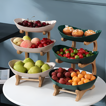 Plateau Apéritif 3 Étagères en Bois - PanierRoyale