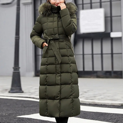 Manteau Hiver Femme Long avec Capuche et Doublure Chaude