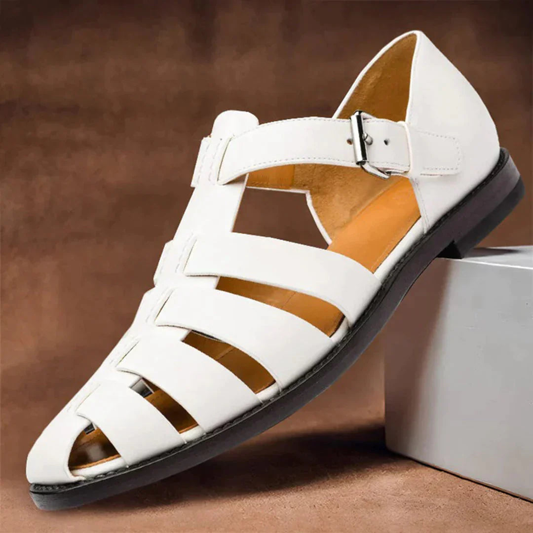 Sandale Homme Cuir Brun Classique avec Boucle