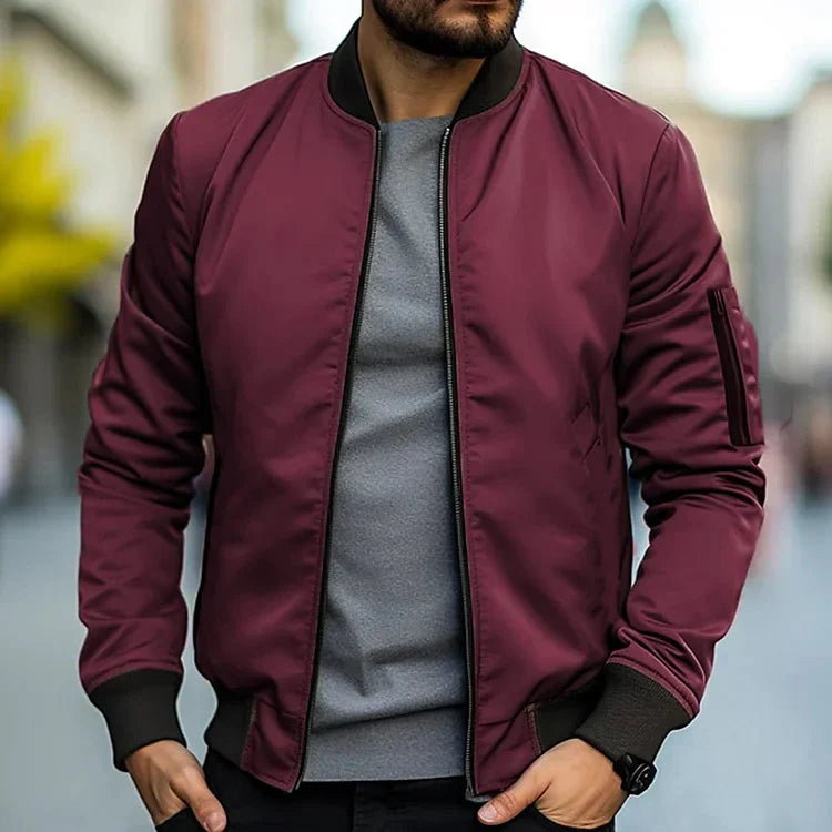 Veste Bomber Homme Sport Chic - Tissu Lightweight et Poches Pratiques