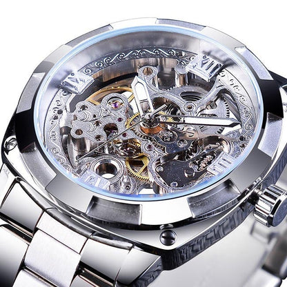 Montre Homme Élégante Verre Cristal Transparent