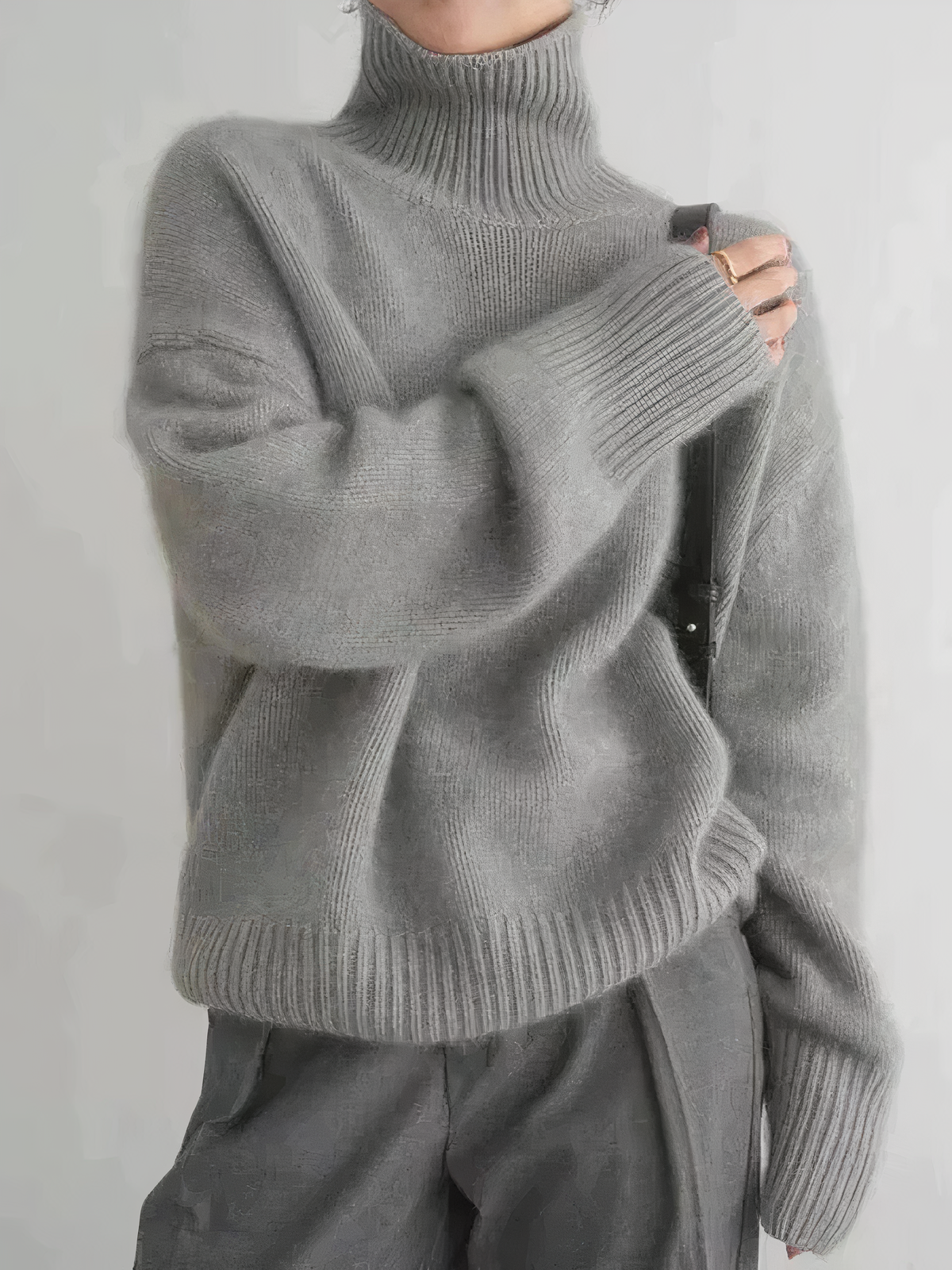 Pull Cachemire Femme Col Roulé Chaud Hiver - PanierRoyale