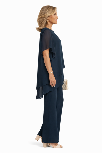 Ensemble Femme Pantalon Large Fluide Coupe Élégante
