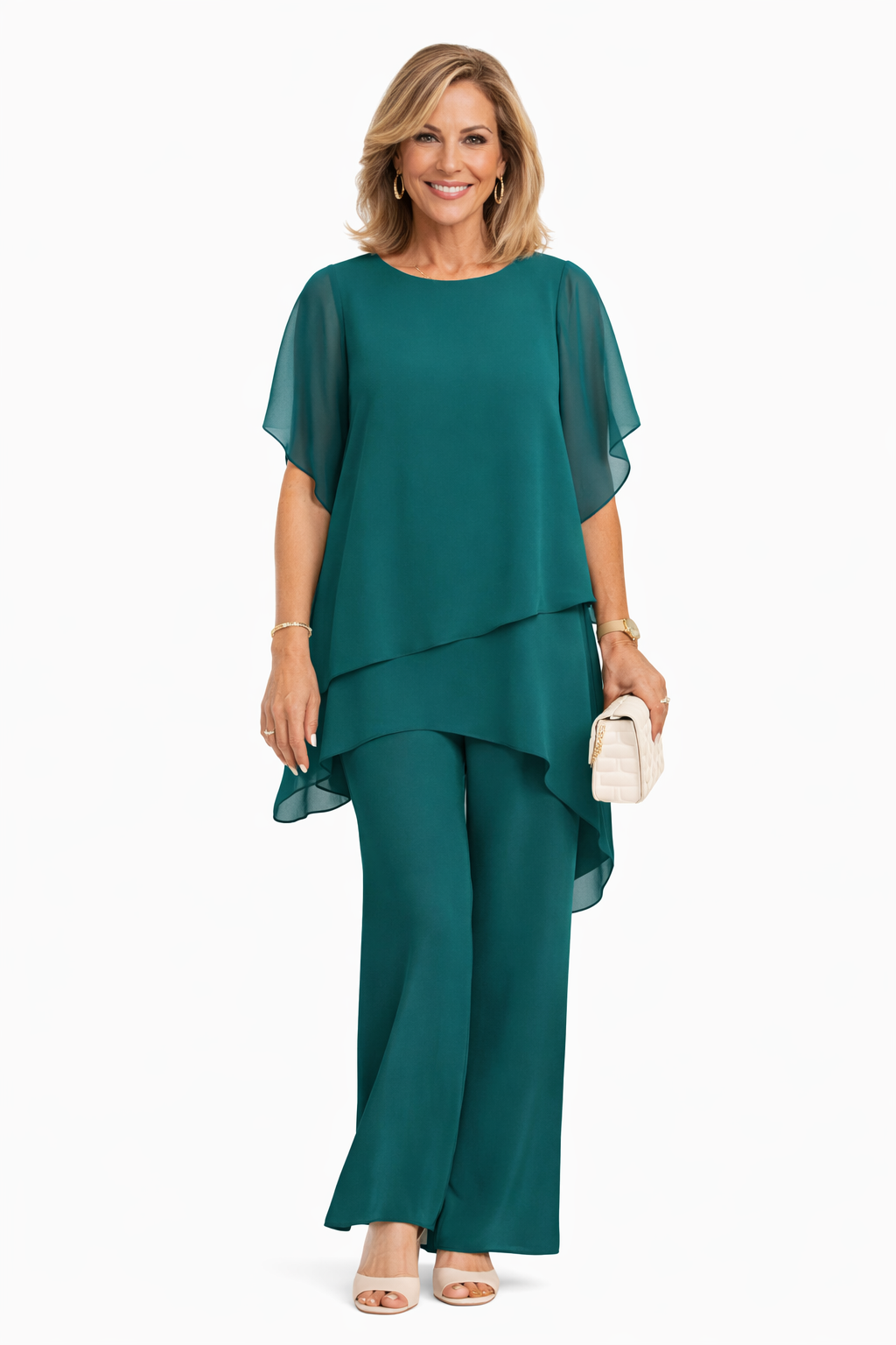 Ensemble Femme Pantalon Large Fluide Coupe Élégante