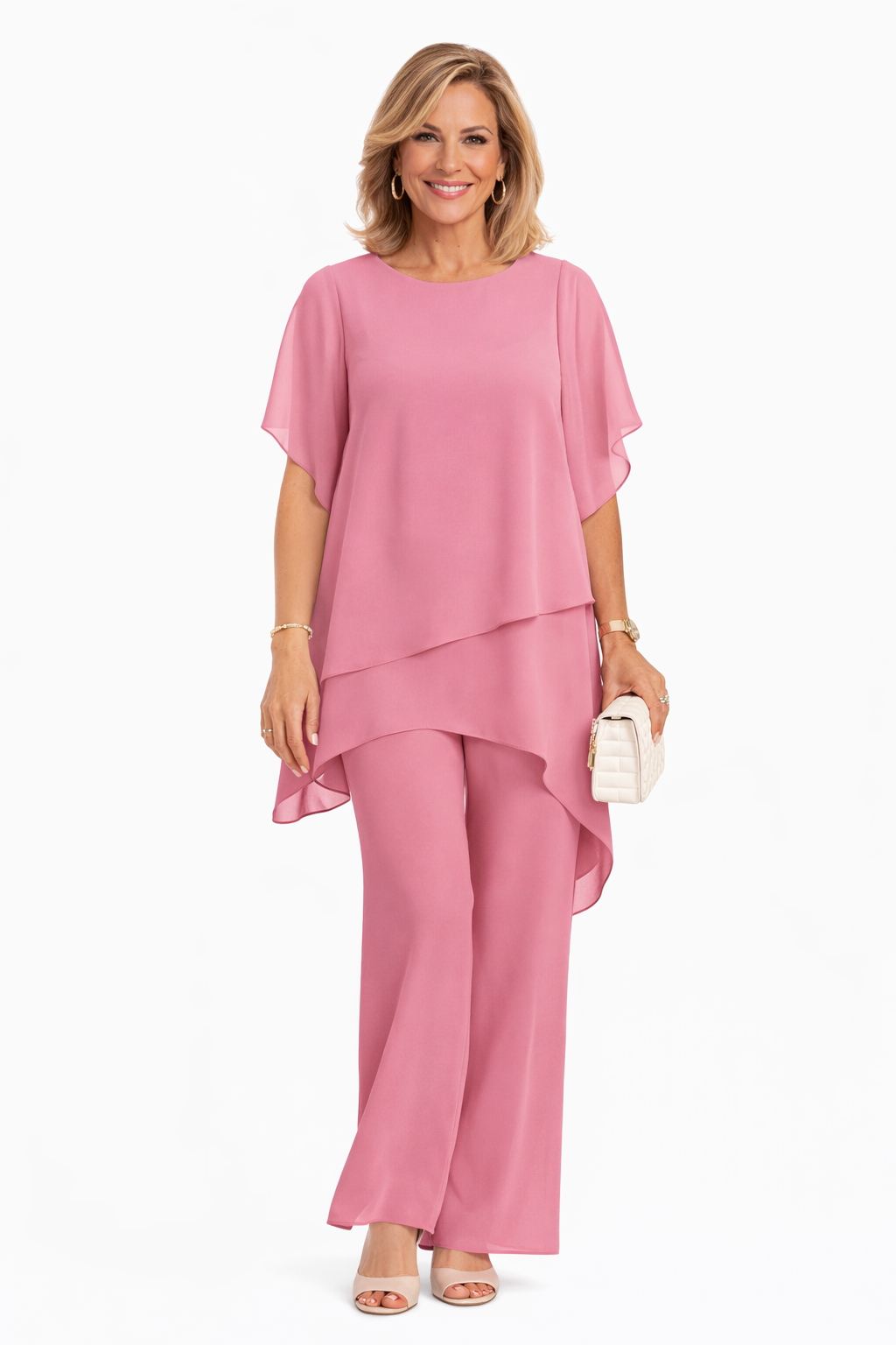 Ensemble Femme Pantalon Large Fluide Coupe Élégante