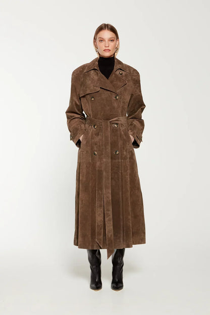 Trenchcoat Cuir Noir Classique - BerlinGlamour