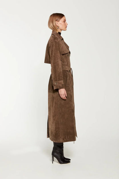 Trenchcoat Cuir Noir Classique