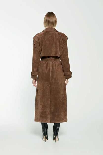 Trenchcoat Cuir Noir Classique