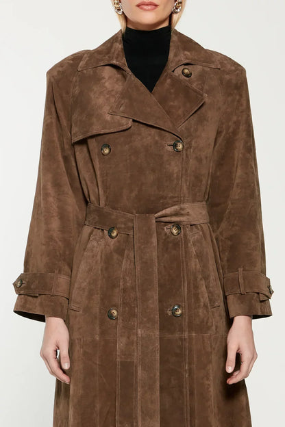 Trenchcoat Cuir Noir Classique
