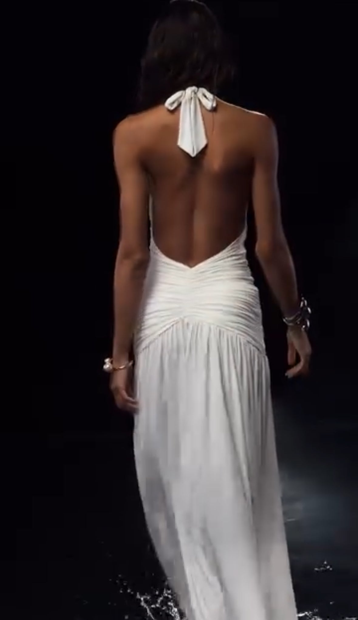 Robe Longue Femme Soirée Dos Nu Décolleté Plongeant Fente