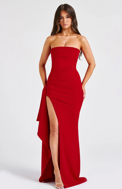 Robe longue femme décolletée chic et féminine