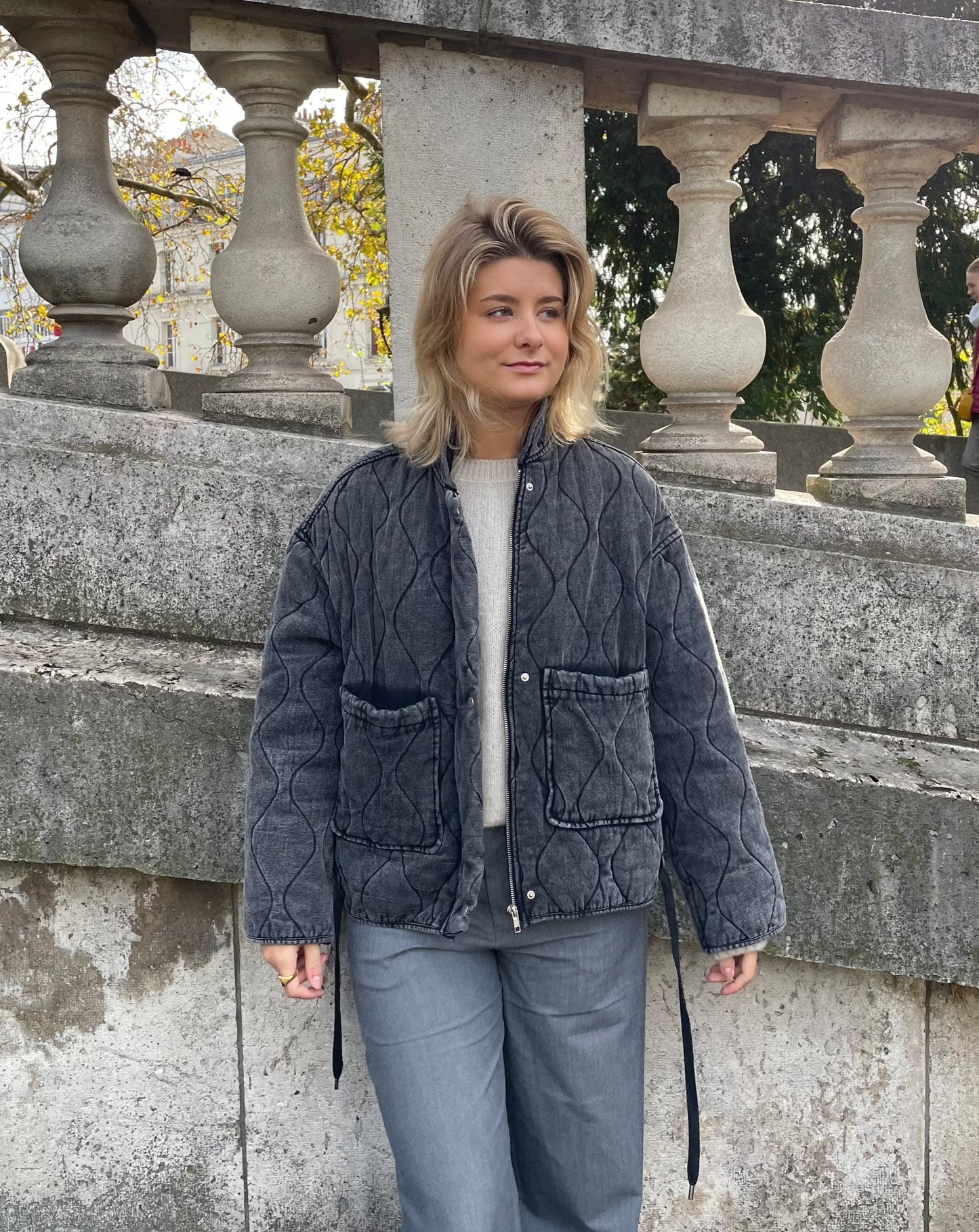 Manteau Gris Clair et Confortable