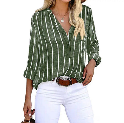 Blouse femme rayée décontractée pour été