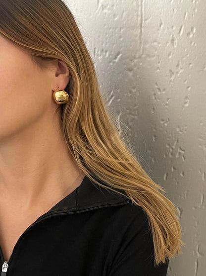 Boucles d'Oreilles Ronde Or 18k Élégantes - BerlinGlamour