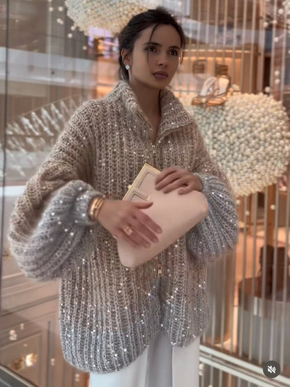 Pull Femme Hiver Élégant au Crochet - PanierRoyale