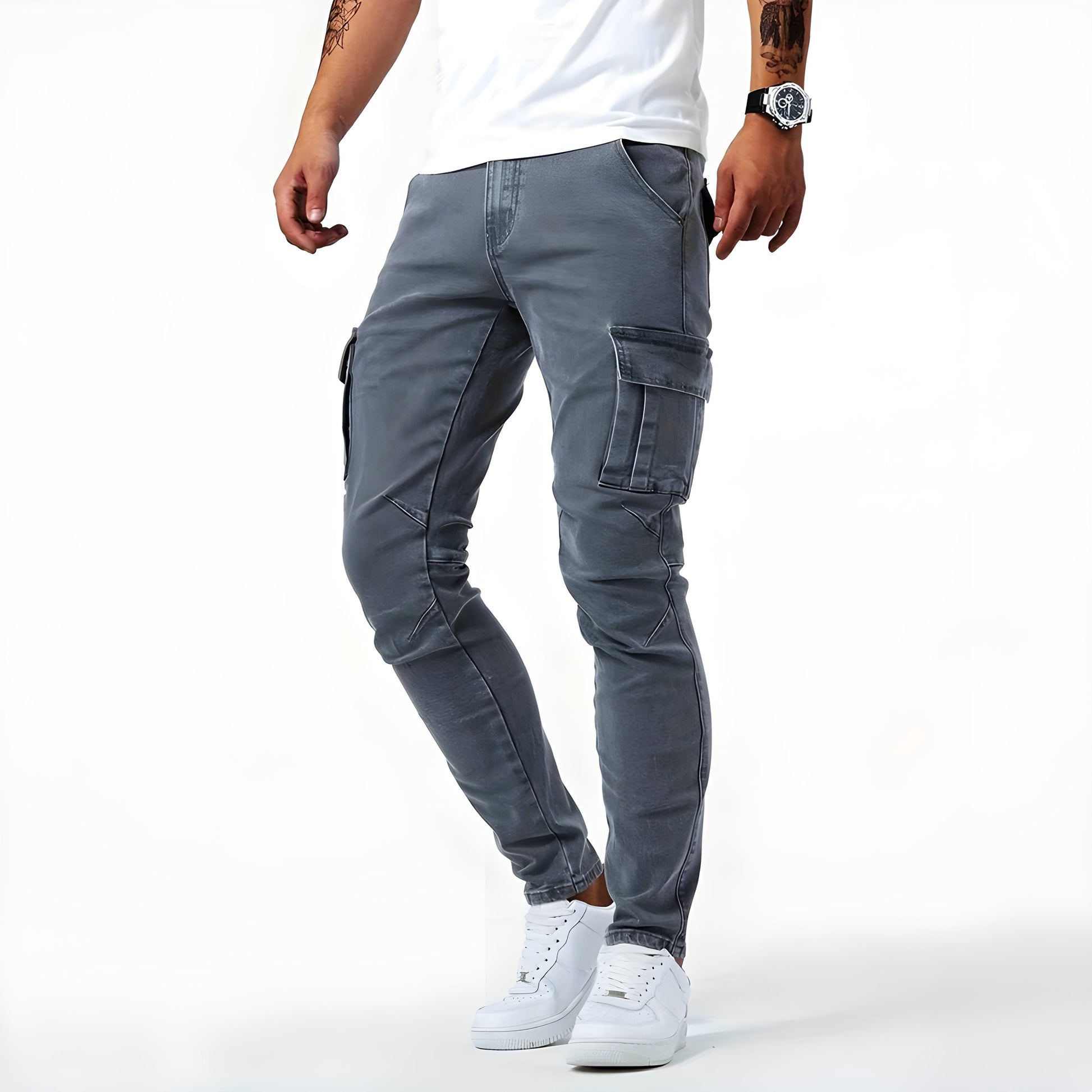 Pantalons Jeans Décontractés à Poches Coutures - PanierRoyale