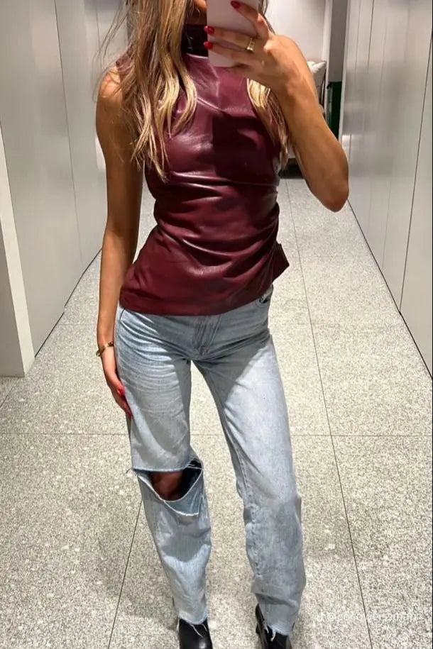 Mia | Rotes Top in Burgunder Zendoo.de