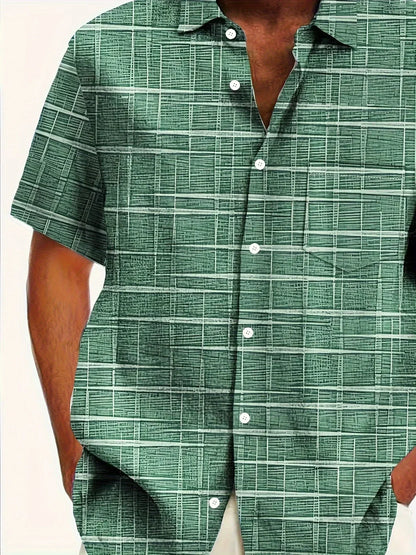 Chemise Homme Manches Courtes Carreaux Décontractée