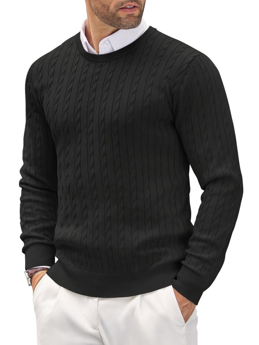 Pull Homme Slim Fit Col Rond en Tricot Fin
