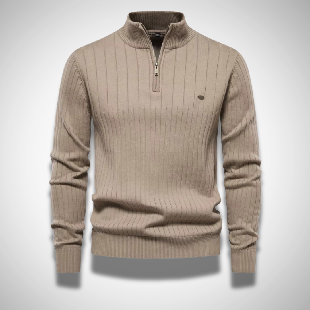 Pull Homme Hiver À Manches Longues et Col Montant Chaud