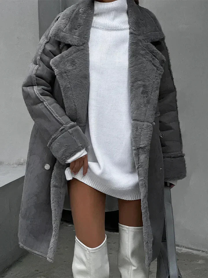 Manteau Femme Long Hiver Épais avec Capuchon et Fermeture Éclair - PanierRoyale