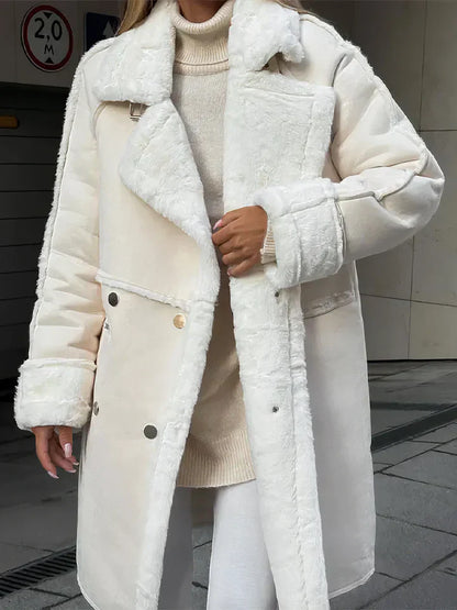 Manteau Femme Long Hiver Épais avec Capuchon et Fermeture Éclair