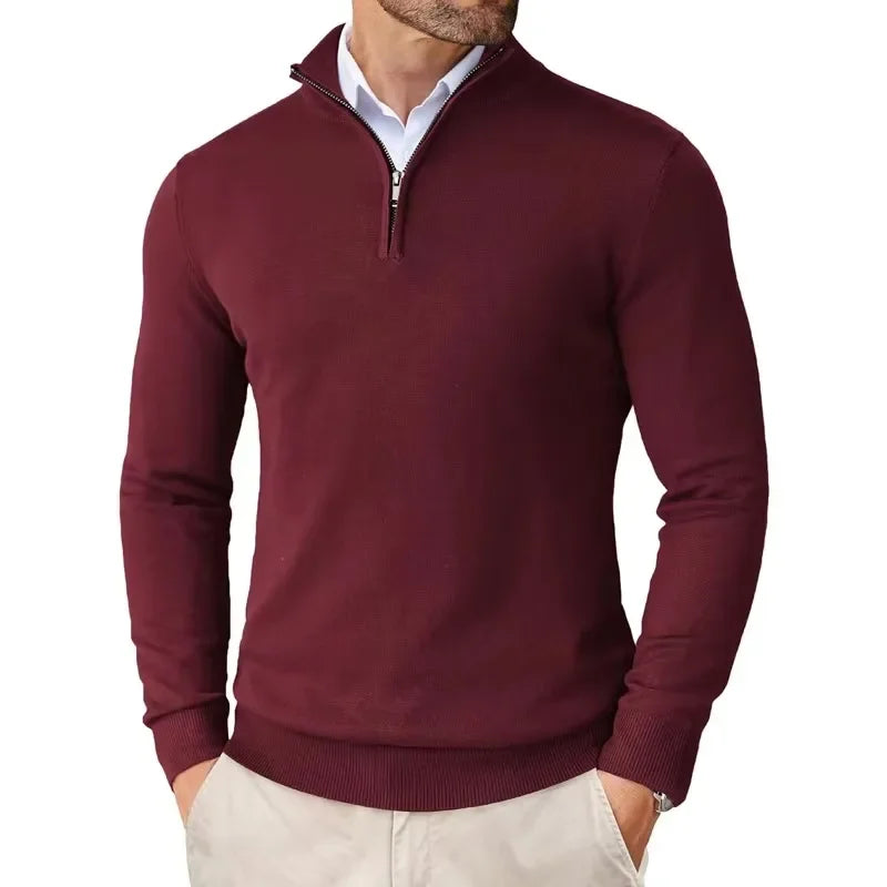 Pull Homme Col Zip en Molleton Doux