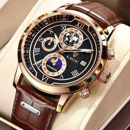 Montre Chronographe Cuir Homme Élégante