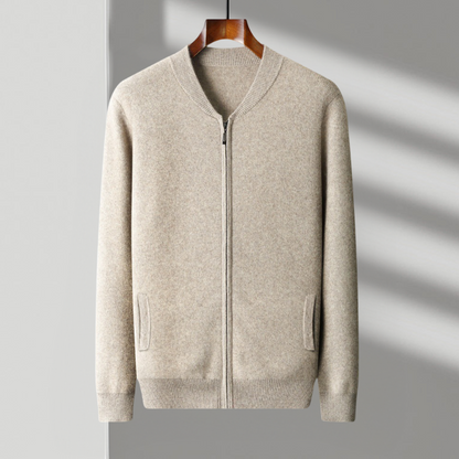 Cardigan Homme Laine Chaud et Élégant avec Fermeture Éclair