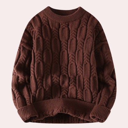 TIBERIU - Pull Tricoté Détendu pour Hommes