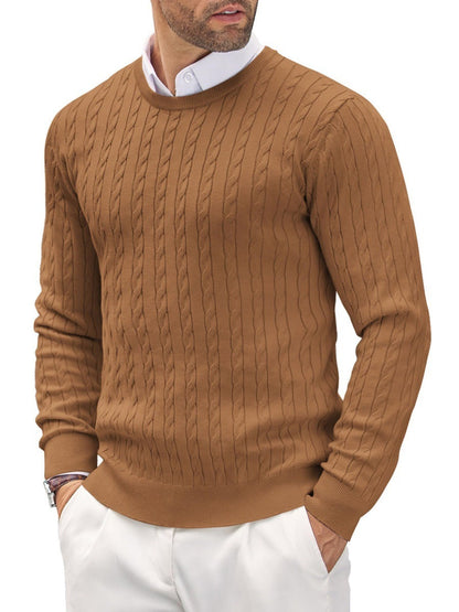Pull Homme Slim Fit Col Rond en Tricot Fin