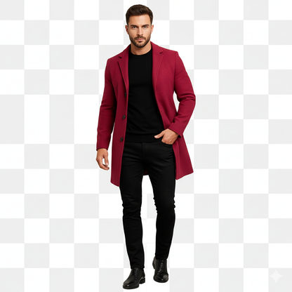 Manteau Homme Long Élégant et Chauffant pour Hiver