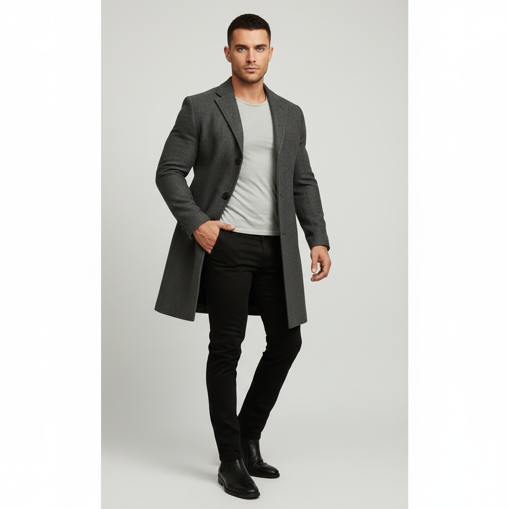 Manteau Homme Long Élégant et Chauffant pour Hiver - PanierRoyale