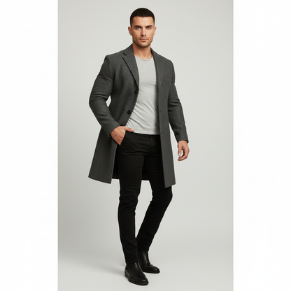 Manteau Homme Long Élégant et Chauffant pour Hiver - PanierRoyale
