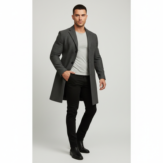 Manteau Homme Long Élégant et Chauffant pour Hiver - PanierRoyale