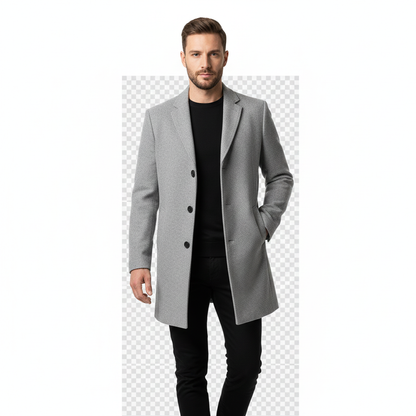 Manteau Homme Long Élégant et Chauffant pour Hiver