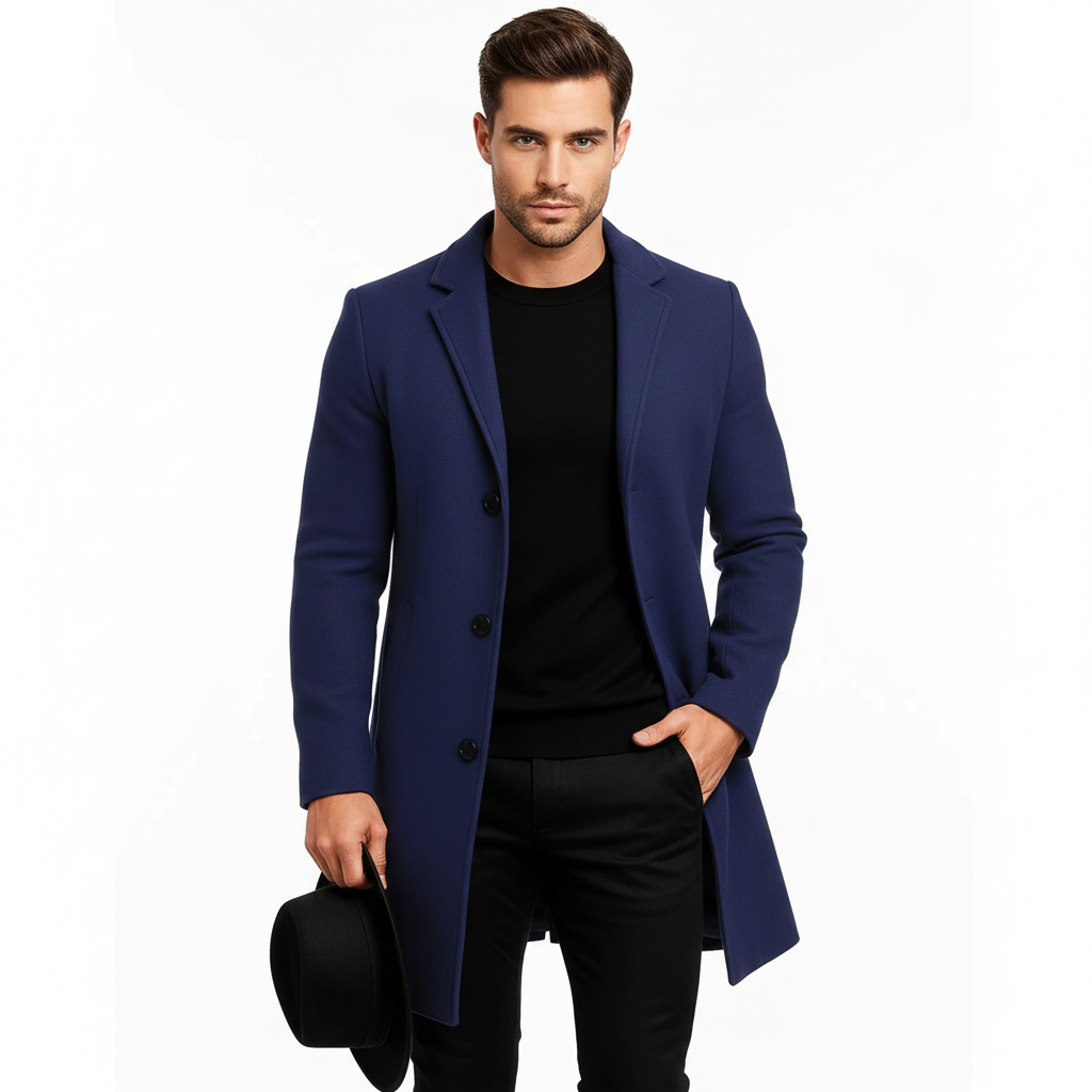 Manteau Homme Long Élégant et Chauffant pour Hiver