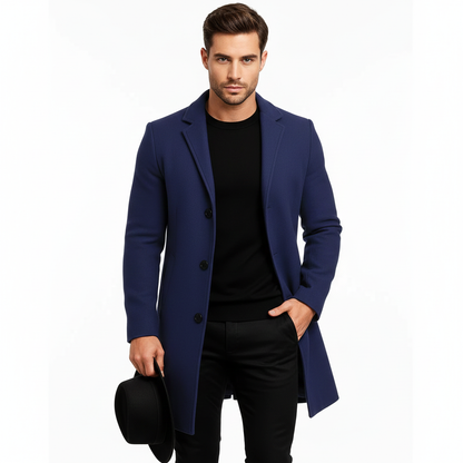 Manteau Homme Long Élégant et Chauffant pour Hiver